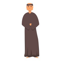 Medieval monk icon cartoon vector. Priest meditation. Image give