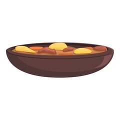 Potato dish icon cartoon vector. Dinner food. Balkan rice