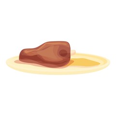 Hot meat icon cartoon vector. Food cuisine. Dish potato