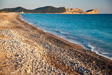 Playa des Codolar. Sant Josep de Talaia.Ibiza.Balearic islands.Spain.