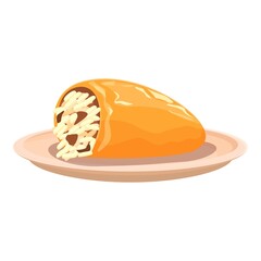 Rice vegetable icon cartoon vector. Food cuisine. Dinner dish