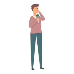 Channel interview icon cartoon vector. Tv news. Mic report