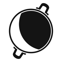 Cooking wok frying pan icon simple vector. Oil stove