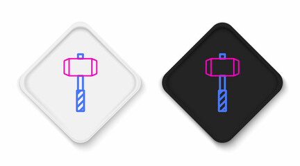 Line Medieval battle hammer icon isolated on white background. Colorful outline concept. Vector