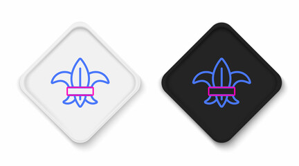 Line Fleur de lys or lily flower icon isolated on white background. Colorful outline concept. Vector © Iryna