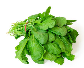 a bunch of radish greens for a fragrant and tasty and healthy seasoning for ready-made dishes and salads