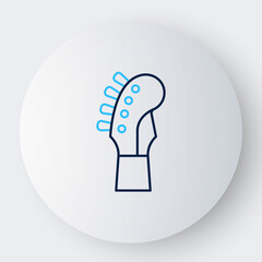 Line Guitar neck icon isolated on white background. Acoustic guitar. String musical instrument. Colorful outline concept. Vector