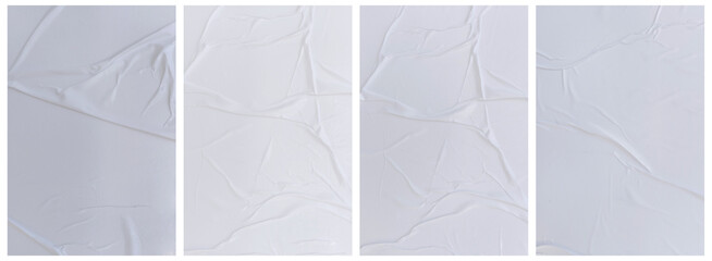 Set of wrinkled paper templates. wet blank paper for poster and text. Crumpled paper texture backgrounds for various purposes