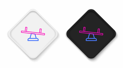 Line Seesaw icon isolated on white background. Teeter equal board. Playground symbol. Colorful outline concept. Vector