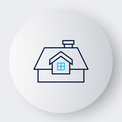 Line House icon isolated on white background. Home symbol. Colorful outline concept. Vector