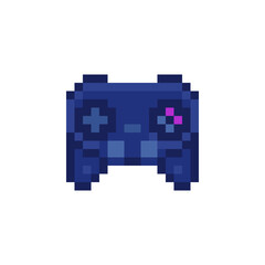 Gamepad icon. Retro 80s pixel art. Flat style. Old school computer graphic design. 8-bit sprite. Game assets. Isolated vector illustration. © thepolovinkin