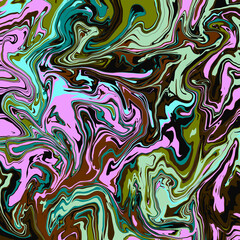 Abstract geometric marbled slab pattern with wavy curving lines and shapes in limited colors