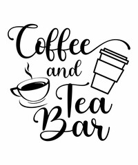Coffee and Tea Bar  is a vector design for printing on various surfaces like t shirt, mug etc. 