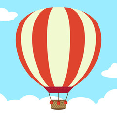 Obraz premium Hot air balloon flies in the clouds