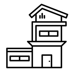 modern house icon on transparent background