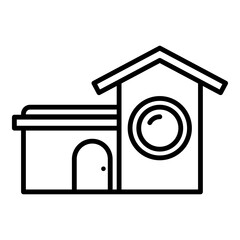modern house icon on transparent background
