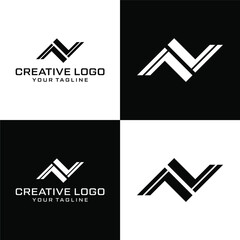Creative letter n logo design vektor	