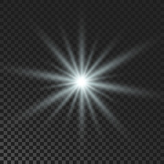 White glowing sparkling star