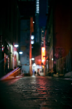 Fototapeta night city stone street