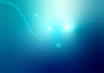 Blue Futruristic Dynamic Wave Neon Glow Abstract Background