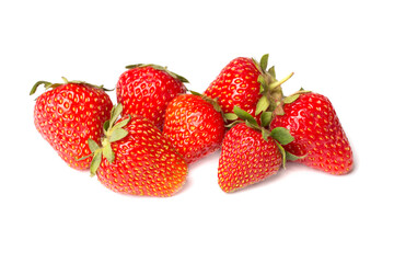 Strawberries isolated on white, top view