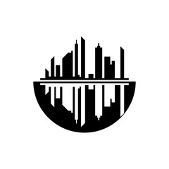 Modern City skyline vector icon background