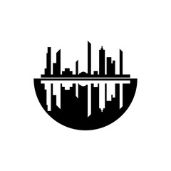 Modern City skyline vector icon background