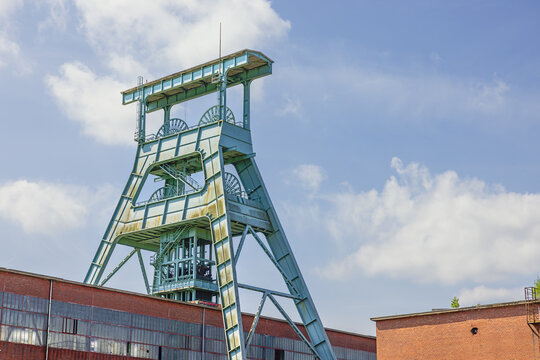 Double headframe above shaft 7 in the Ewald Colliery, a since 2001 closed coal mine