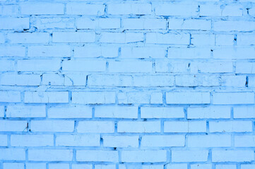 Blue brick wall background copy space . High quality photo