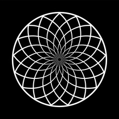 Abstract geometric circle pattern. Round design element.