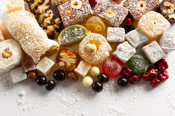 various Turkish delights and chocolate candies