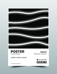 Poster creative design template. Cool abstract backgrounds, Black and white color, Vector illustration artwork A4 size.
