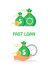 Quick and easy loan fast money vector illustration