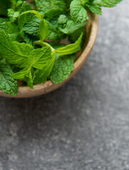Close view of fresh mint leaves
