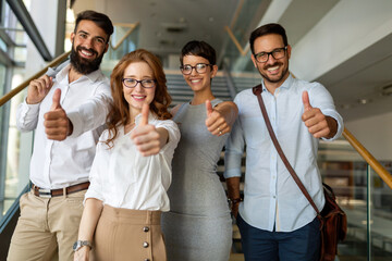 Successful entrepreneurs and business people achieving goals