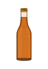 Apple or pear cider, beer or ale, ready to drink. Vector illustration in flat style on white background