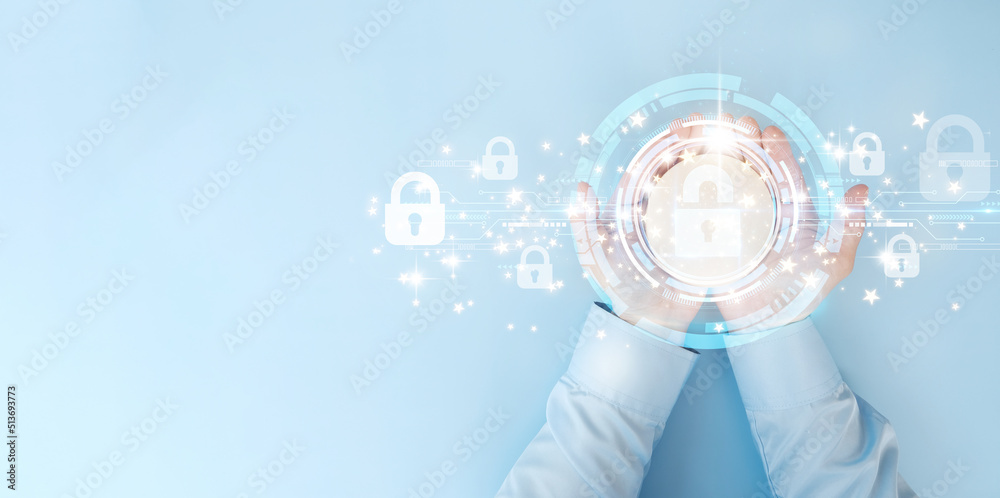Poster using a virtual network connection to protect business and information data, innovation technology d