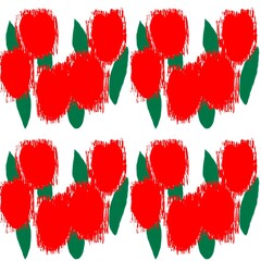 Red tulips abstract on white background seamless pattern for all prints.