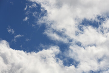 blue sky with cumulus clouds