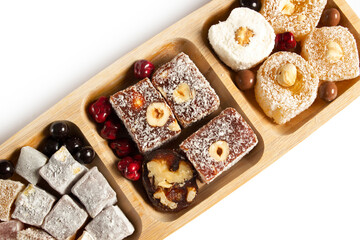 various Turkish delights and chocolate candies