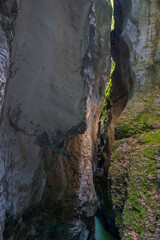 Aareschlucht is a spectacular place located between Meiringen and Innertkirchen. Switzerland.