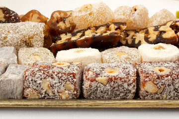 assorted Turkish delights in tray