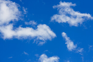 blue sky with cumulus clouds