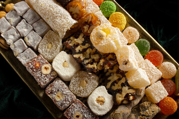 assorted Turkish delights in tray