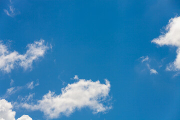 blue sky with cumulus clouds