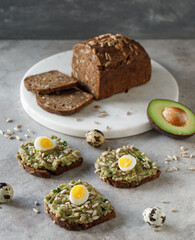 Project with sandwiches and bread on a beautiful background