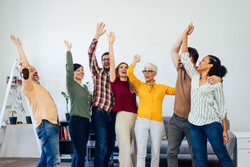 Obraz premium People feeling proud of themselves cheered the last therapy.