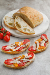 Project with sandwiches and bread on a beautiful background