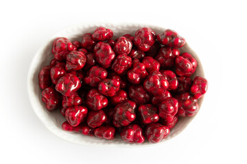 chocolate red candies on plate
