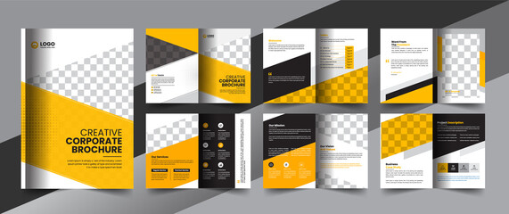 Fototapeta na wymiar yellow corporate company profile brochure annual report booklet business proposal layout concept design